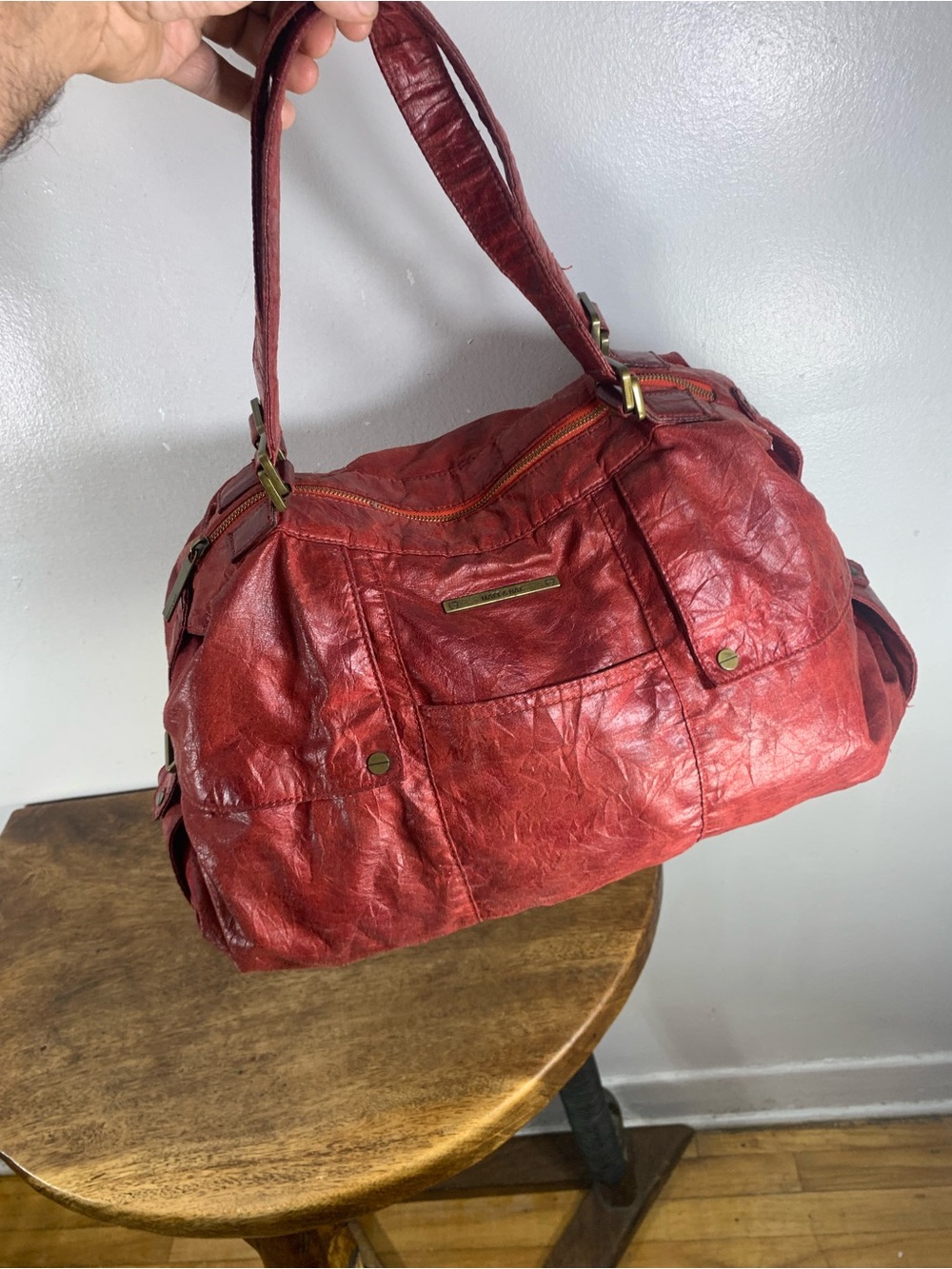 Matt & nat large distressed satchel shoulder bag